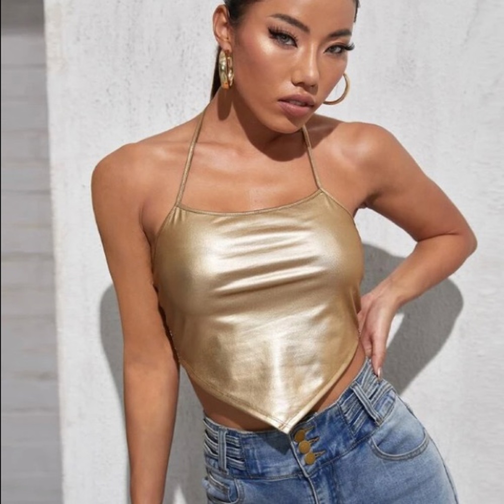 Leather Bandana Halter Top - Picture 1 of 3